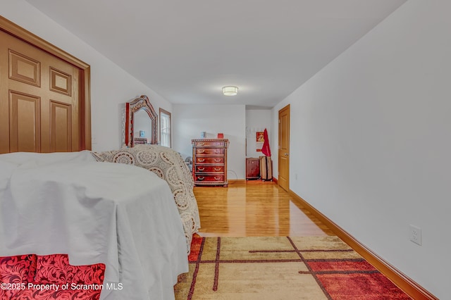 bedroom featuring wood-type flooring