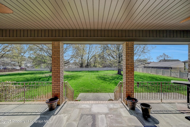 view of patio with a fenced backyard
