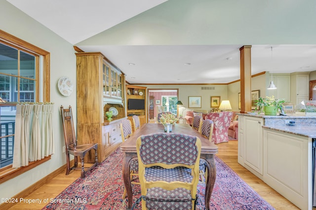 dining room featuring light wood-type flooring