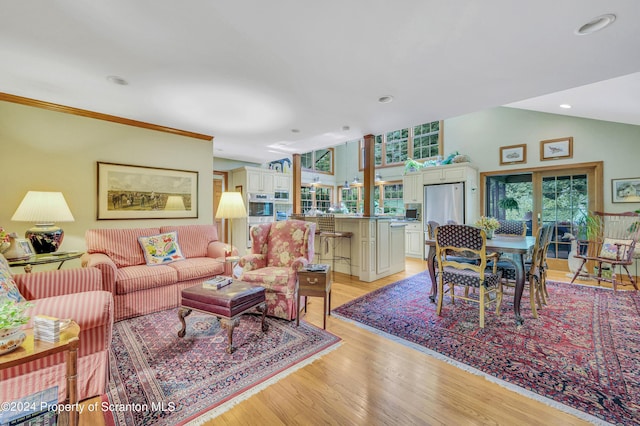 living room with light wood-type flooring