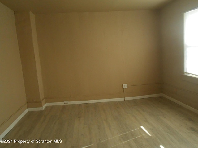 spare room featuring a healthy amount of sunlight and light wood-type flooring