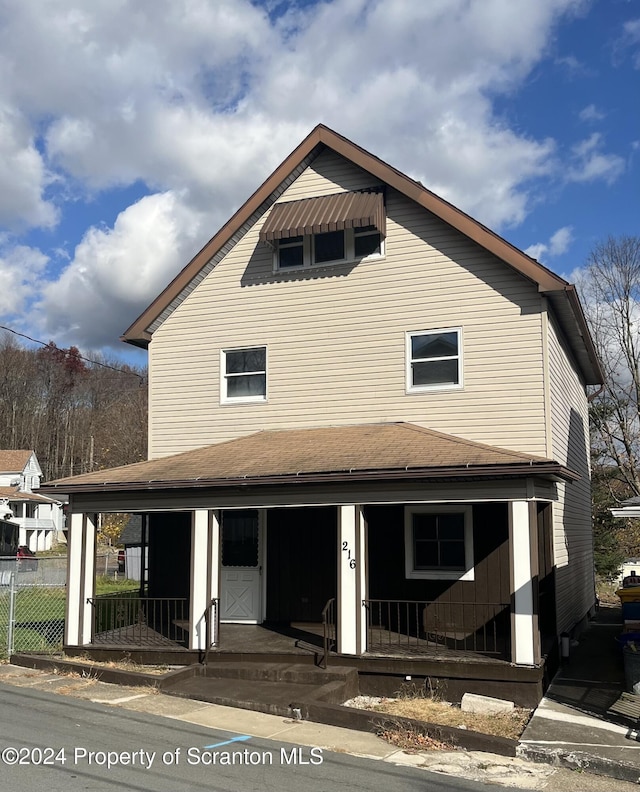 view of front of home with a porch