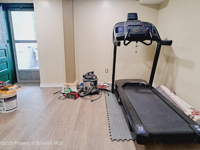 2127 Price St, Scranton, PA 18504 - exercise room featuring wood finished floors and healthy amount of natural light