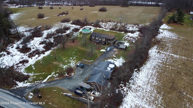 drone / aerial view with a rural view