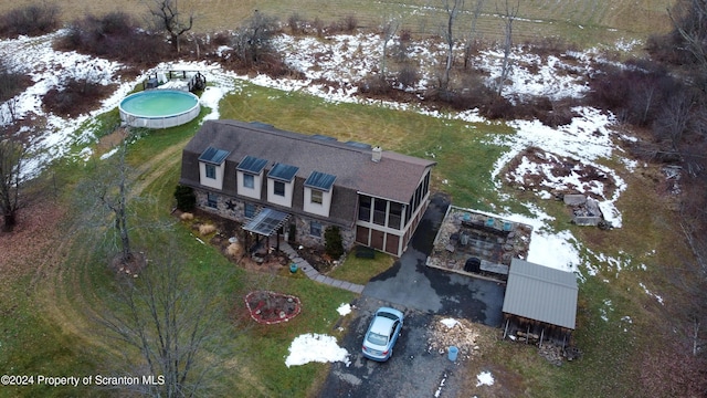 view of snowy aerial view