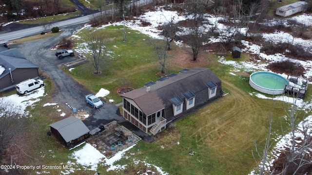 view of snowy aerial view