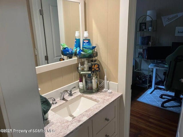 121 Burcher Ave, South Abington Twp, PA 18411 - bathroom featuring vanity and wood finished floors