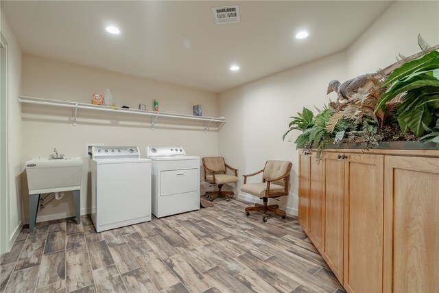 18515 Dream Catcher, Garfield, AR 72732 - laundry area featuring washing machine and clothes dryer and light wood-type flooring