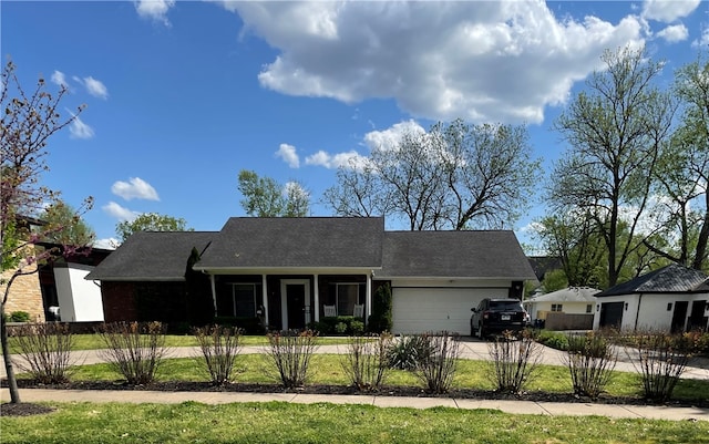 ranch-style home with a garage