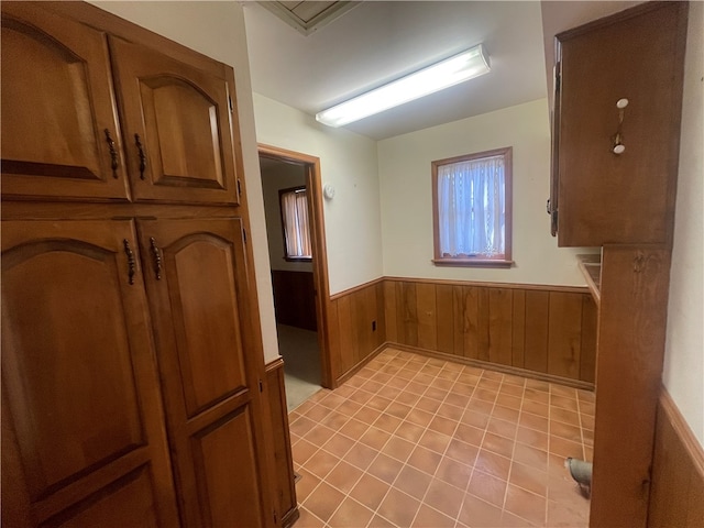 kitchen with light tile flooring