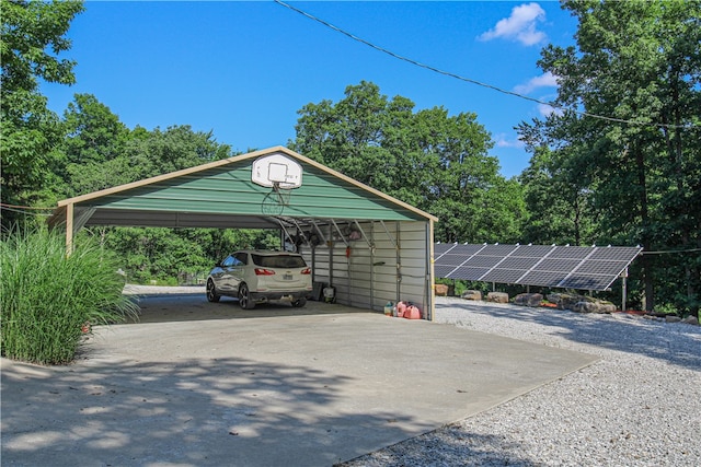 view of car parking featuring a carport