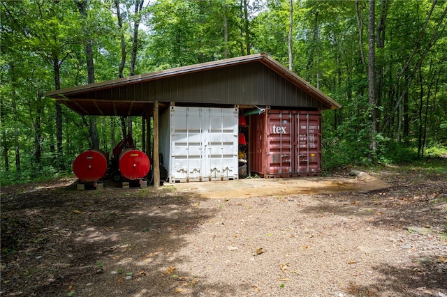 view of garage