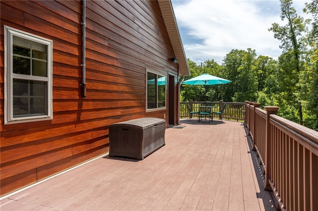 view of wooden deck