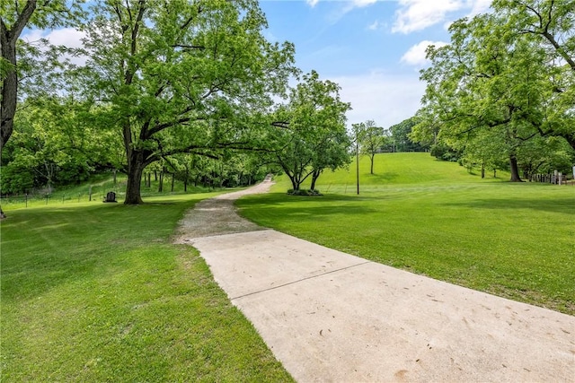 surrounding community featuring a lawn