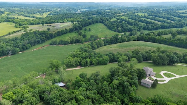 drone / aerial view featuring a rural view