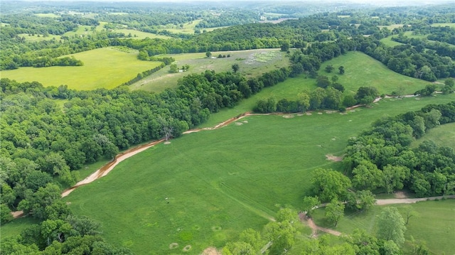 drone / aerial view with a rural view