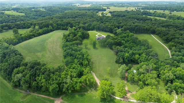 aerial view with a rural view