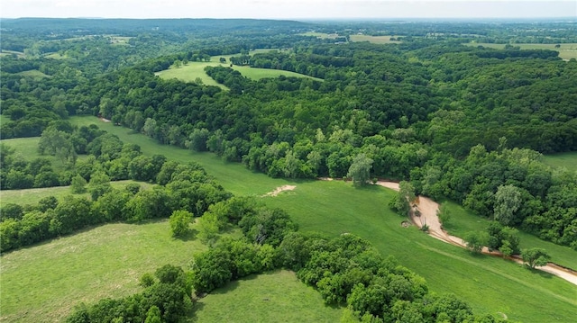 aerial view with a rural view