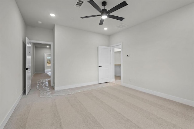 3058 W Berkeley Ave, Rogers, AR 72758 - unfurnished bedroom with light colored carpet, recessed lighting, and ceiling fan