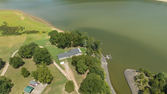 aerial view with a water view and a rural view