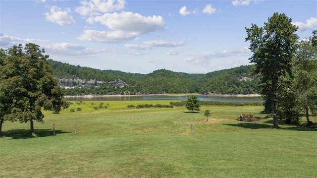 property view of mountains featuring a water view