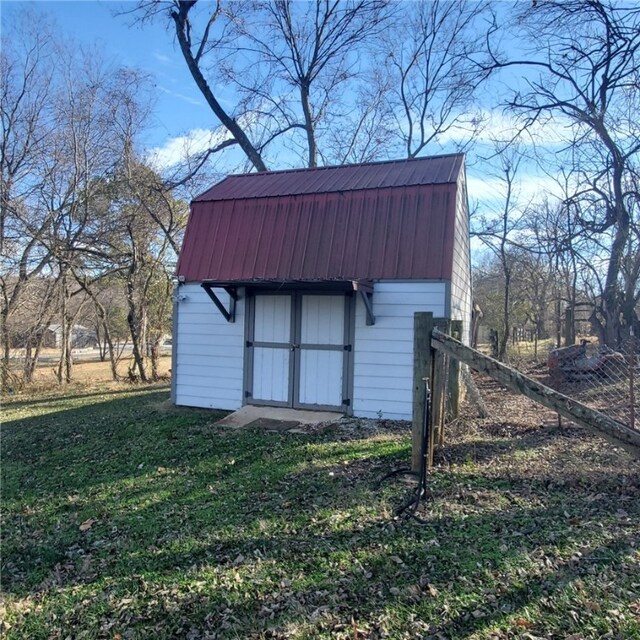 view of shed