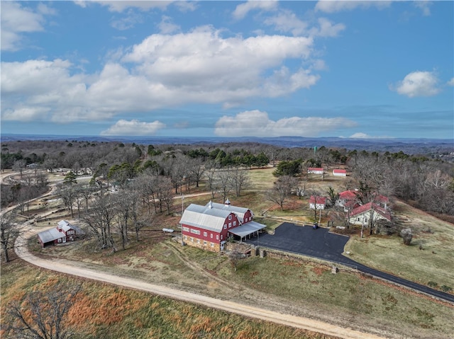 bird's eye view with a rural view