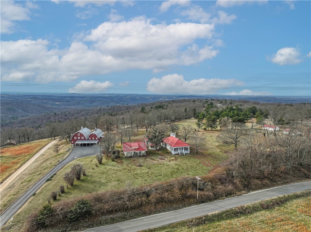 bird's eye view with a rural view