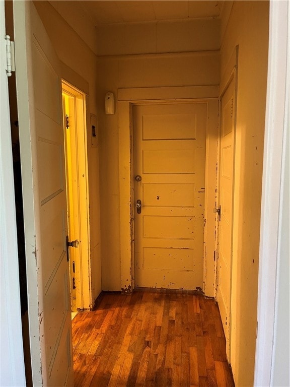 corridor featuring hardwood / wood-style floors