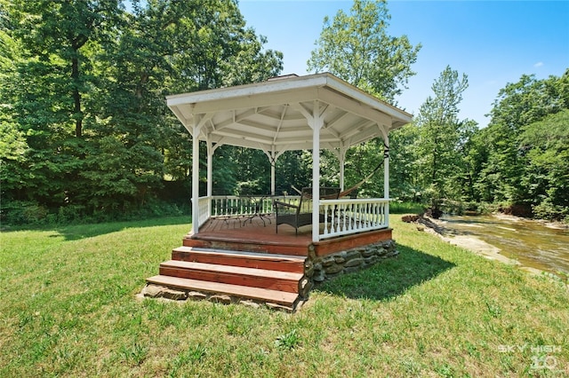 exterior space with a gazebo