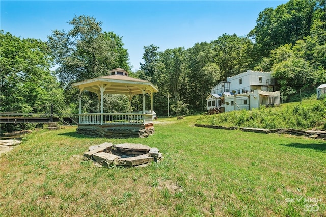 view of yard featuring a gazebo