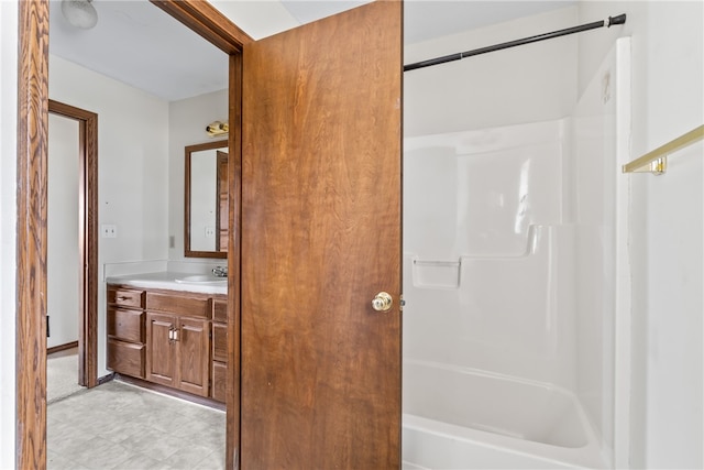 bathroom with vanity and tub / shower combination