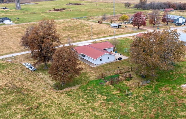 aerial view with a rural view