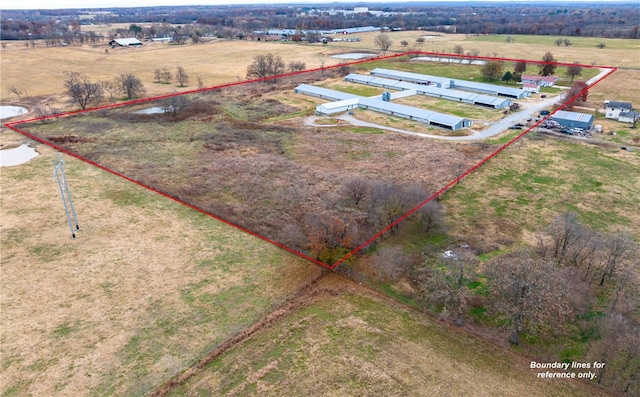 bird's eye view featuring a rural view