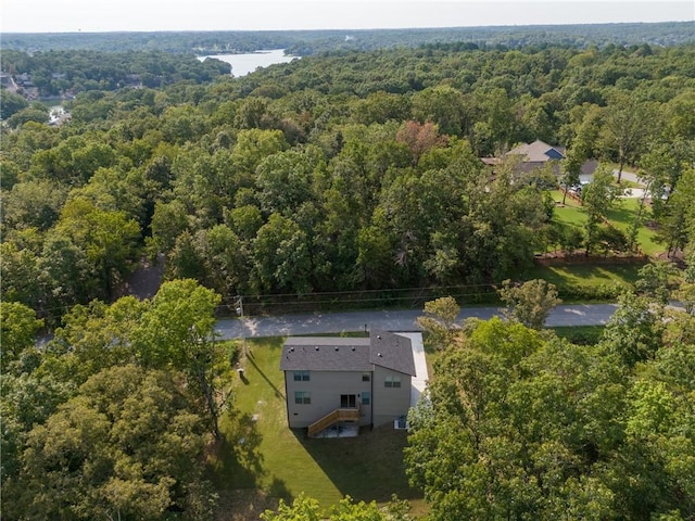 bird's eye view with a view of trees