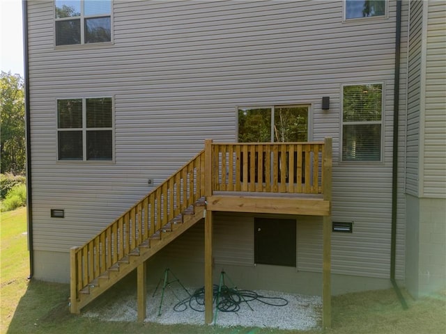 wooden terrace with stairway