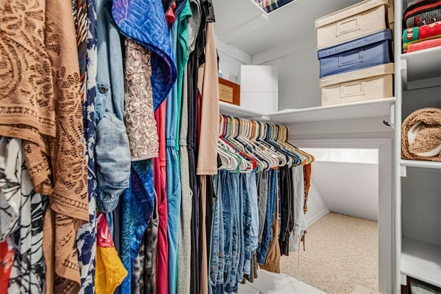 spacious closet with carpet flooring