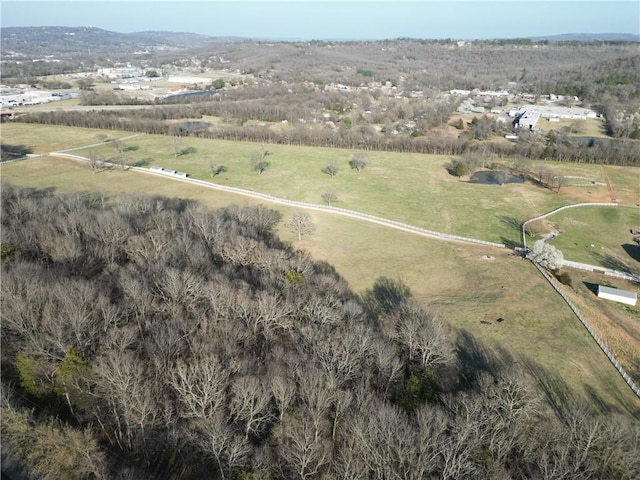 bird's eye view with a rural view