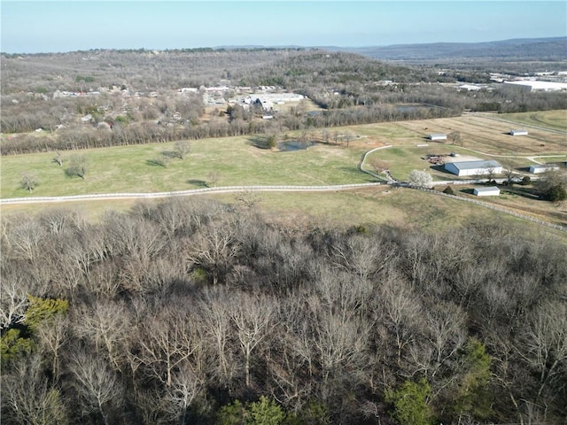 aerial view with a rural view