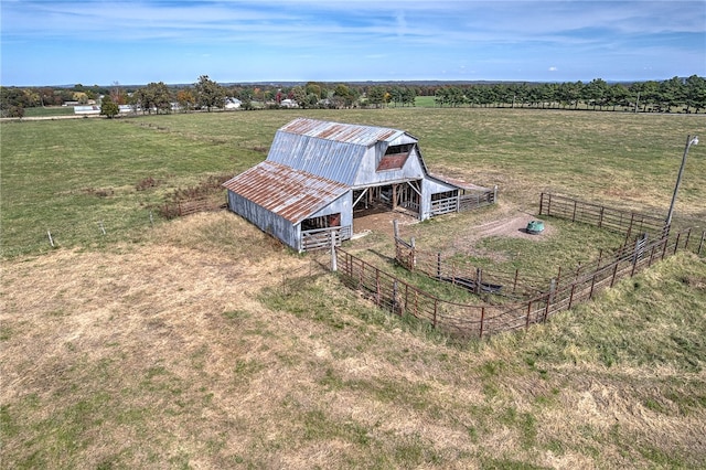 drone / aerial view featuring a rural view