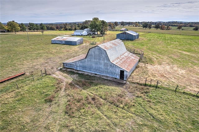 aerial view with a rural view