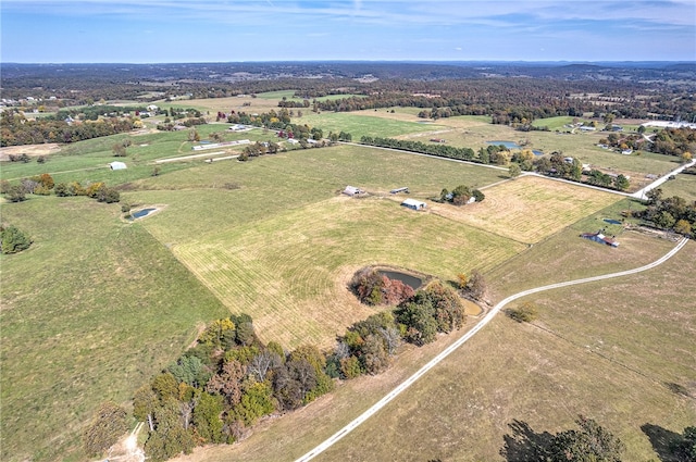 drone / aerial view with a rural view