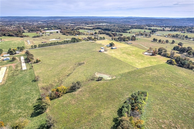 drone / aerial view with a rural view