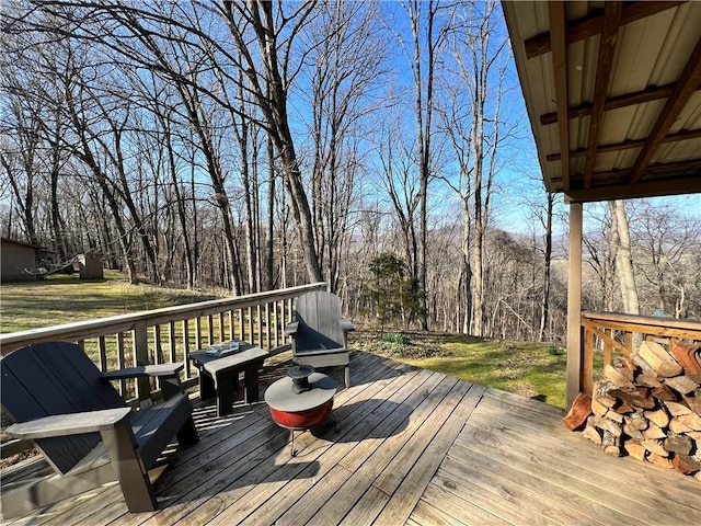 view of wooden deck