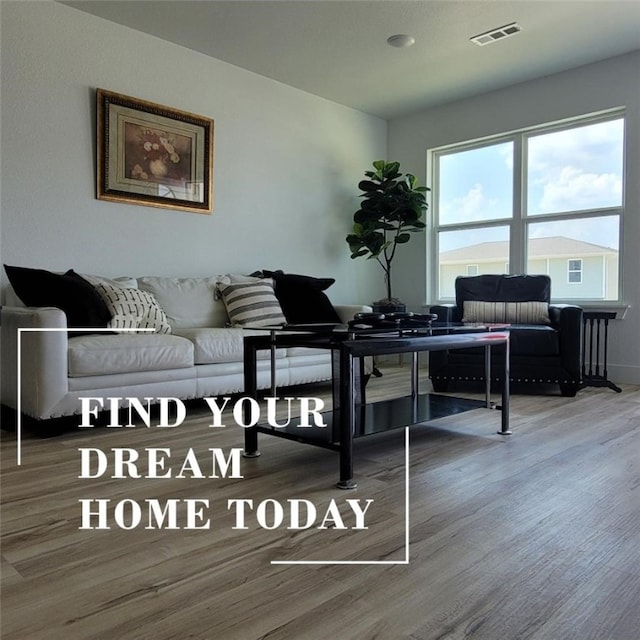 living room featuring hardwood / wood-style flooring