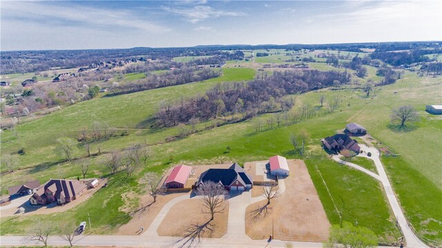 1374 Javello Rd, Tontitown, AR 72762 - bird's eye view featuring a rural view