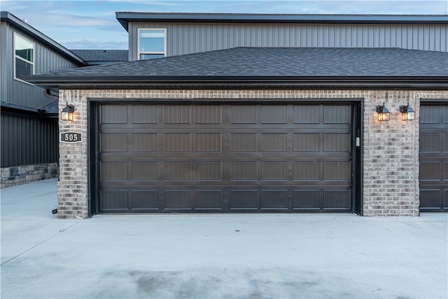 view of garage