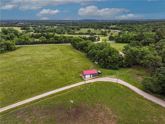 aerial view featuring a rural view