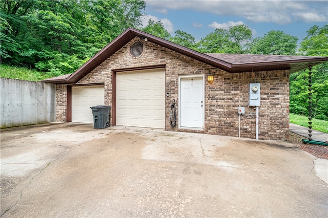 view of garage