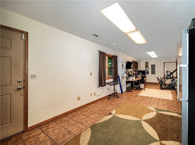 workout area with tile flooring